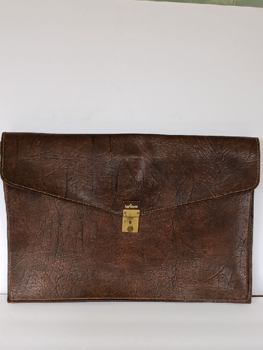 Rare Hartmann Vintage Embossed Leather Document Folio Briefcase Portfolio
